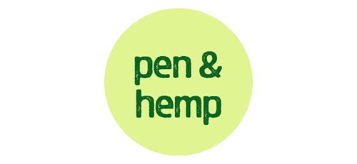 pen and hemp cannabis logo